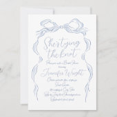 Blue Bow Ze is de knoop Vrijgezellenfeest Kaart (Voorkant)