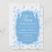 Blue Bow Ze is de knoop Vrijgezellenfeest Kaart (Voorkant)