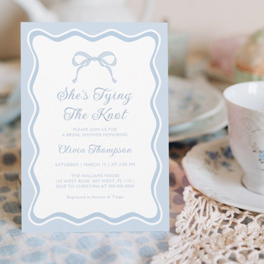 Blue Bow Ze is de knoop Vrijgezellenfeest Kaart