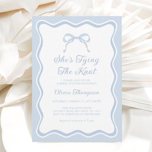 Blue Bow Ze is de knoop Vrijgezellenfeest Kaart