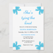 Blue Bow Ze is de knoop Vrijgezellenfeest Kaart (Voorkant)