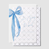 Blue Bow Ze is de knoop Vrijgezellenfeest Vellum Uitnodigingen (Offset (Uitnodiging))