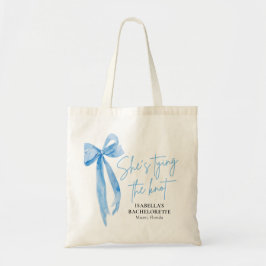 Blue Bow Ze is de Knot Bachelorette Party aan het  Tote Bag