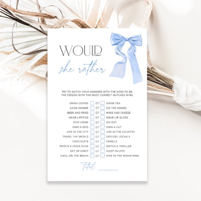 Blue Bow zou ze liever Baby shower spel (Creator heeft geüpload)