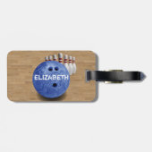 Blue Bowling aangepaste bagage Bagagelabel (Achterkant horizontaal)