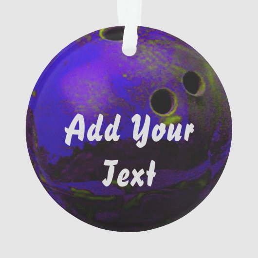 Blue Bowling Ball aanpassen Personaliseren Ornament (achterkant)