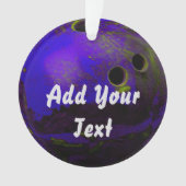 Blue Bowling Ball aanpassen Personaliseren Ornament (voorkant)
