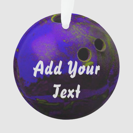 Blue Bowling Ball aanpassen Personaliseren Ornament (voorkant)