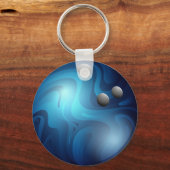 Blue Bowling Ball Keyring sleutelhanger (Voorkant)