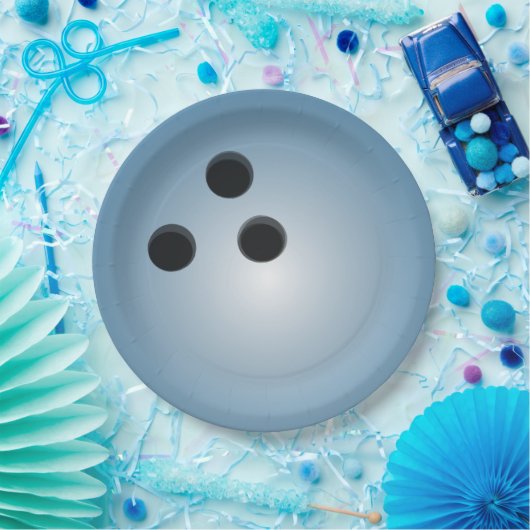 Blue Bowling Ball Papieren Bordje (Feest)