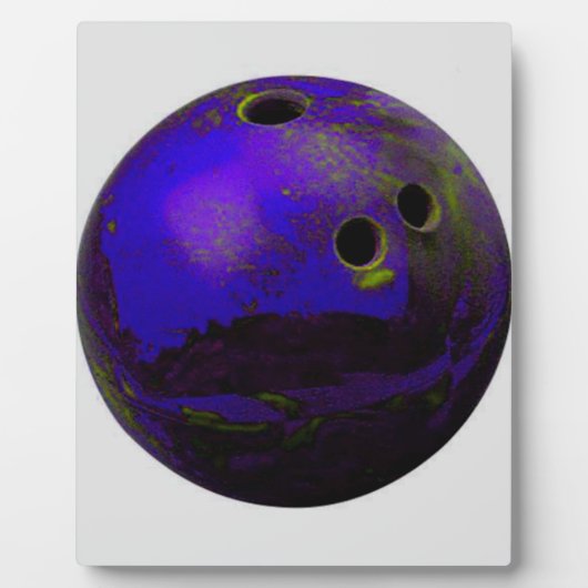Blue Bowling Ball past het aan Fotoplaat (Voorkant)