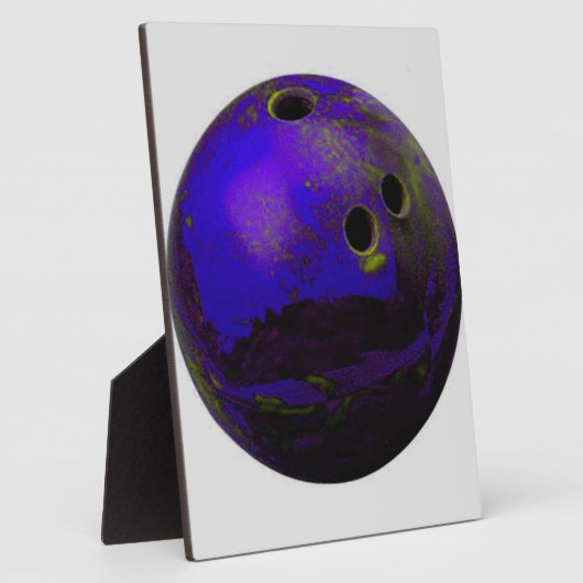 Blue Bowling Ball past het aan Fotoplaat (Zijkant)