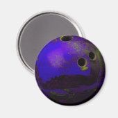 Blue Bowling Ball past het aan Magneet (Voorkant / Achterkant)