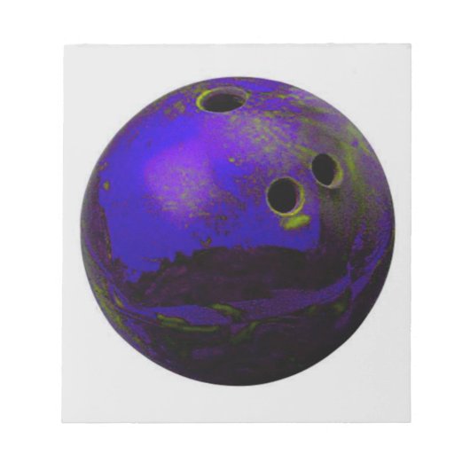 Blue Bowling Ball past het aan Notitieblok (Voorkant)