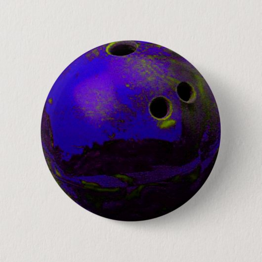 Blue Bowling Ball past het aan Ronde Button 5,7 Cm (Voorkant)