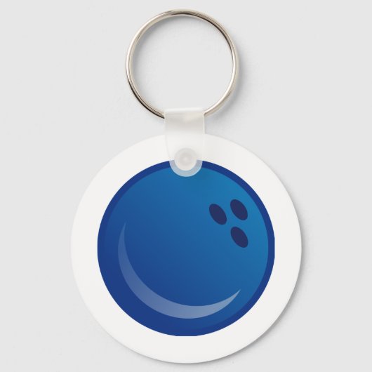 Blue Bowling Ball Sleutelhanger (Voorkant)