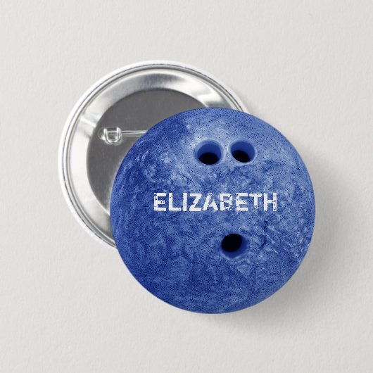 Blue Bowling Custom Ball Button (Voorkant /achterkant)