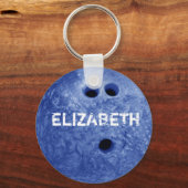 Blue Bowling Custom Ball Sleutelhanger (Voorkant)