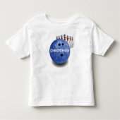 Blue Bowling Custom Ball T-shirt (Voorkant)