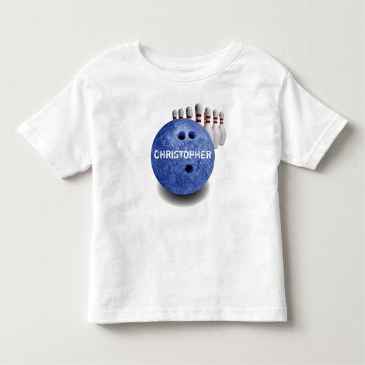 Blue Bowling Custom Ball T-shirt (Voorkant)