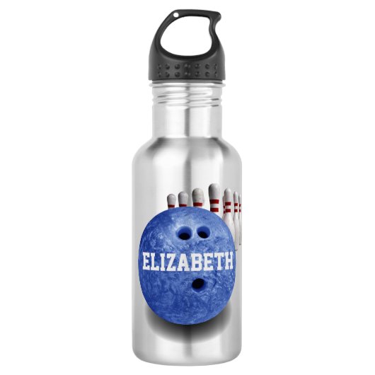 Blue Bowling Custom Ball Water Bottle Waterfles (Voorkant)
