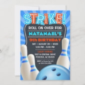 Blue Bowling Party Boys Verjaardag Kaart (Voorkant)