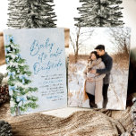 Blue Bows Baby Het is koud buiten Baby shower Kaart<br><div class="desc">Nodig je geliefden uit voor een magisch winterfeest met deze Blue Bows Christmas Tree Baby It's Cold Outside Photo Baby shower Invitation. Dit ontwerp is versierd met elegante blauwe bogen en een feestelijke kerstboom en weerspiegelt perfect de charme van het winterse baby shower van een jongen. De koele blauwe tinten...</div>