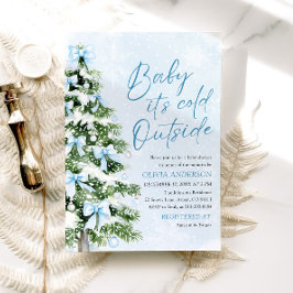 Blue Bows Baby Het is koud buiten Baby shower Kaart