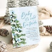 Blue Bows Baby Het is koud buiten Baby shower Kaart