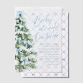 Blue Bows Baby Het is koud buiten Baby shower Vellum Uitnodigingen (Offset (Uitnodiging))