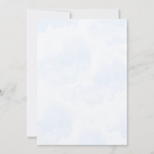 Blue Bows Balloons Verjaardag Uitnodiging (Achterkant)