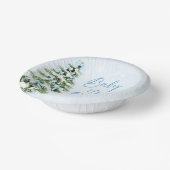 Blue Bows Boy Baby Het is koud buiten Baby shower Papieren Kommen (Gebogen)