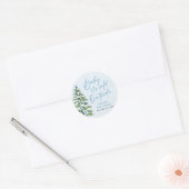 Blue Bows Boy Baby Het is koud buiten Baby shower Ronde Sticker (Envelop)