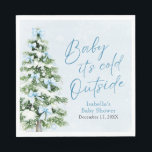 Blue Bows Boy Baby Het is koud buiten Baby shower Servet<br><div class="desc">De Blue Bows Boy Baby It's Cold Outside Baby shower servetten voegen een schattig wintertintje toe aan uw feest! Met zoet blauwe strikken op een feestelijke kerstboom besprenkeld met delicate sneeuwvlokken, belichamen deze servetten de gezellige charme van het thema "Baby It's Cold Outside". Perfect voor het verwelkomen van een klein...</div>