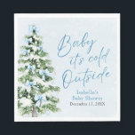 Blue Bows Boy Baby Het is koud buiten Baby shower Servet<br><div class="desc">De Blue Bows Boy Baby It's Cold Outside Baby shower servetten voegen een schattig wintertintje toe aan uw feest! Met zoet blauwe strikken op een feestelijke kerstboom besprenkeld met delicate sneeuwvlokken, belichamen deze servetten de gezellige charme van het thema "Baby It's Cold Outside". Perfect voor het verwelkomen van een klein...</div>