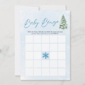 Blue Bows Christmas Baby Bingo Baby Shower Game Kaart (Voorkant)