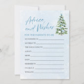 Blue Bows Christmas Baby Shower Advice and Wishes  Kaart (Voorkant)