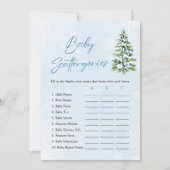 Blue Bows Christmas Baby Shower Scattergories Game Kaart (Voorkant)