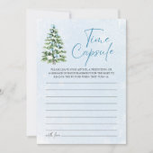 Blue Bows Christmas Baby Shower Time Capsule Game Kaart (Voorkant)