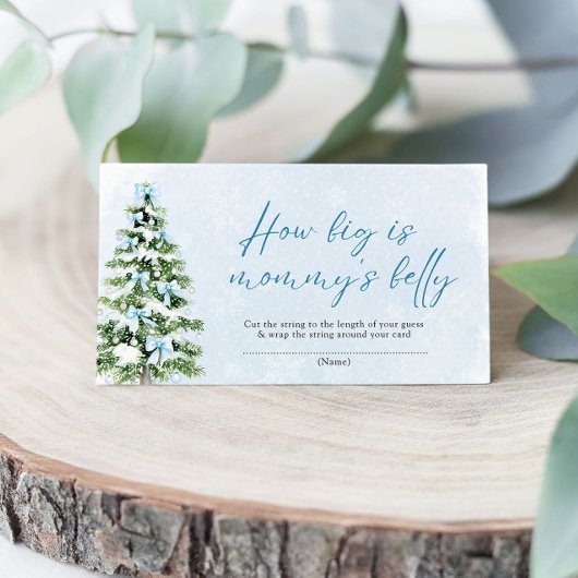 Blue Bows Christmas How Big is Mommy's Belly Game Informatiekaartje