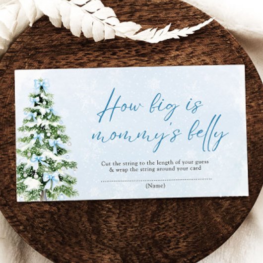 Blue Bows Christmas How Big is Mommy's Belly Game Informatiekaartje