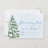 Blue Bows Christmas How Many Bows Baby Shower Game Kaart (Voorkant)