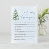 Blue Bows Christmas Nursery Rhyme Quiz Baby Shower Kaart (Staand voorkant)