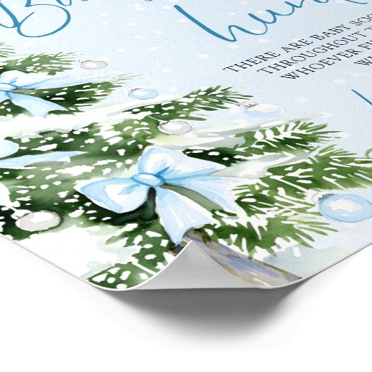 Blue Bows Christmas Tree Baby Socks Hunt Game Poster (Hoek)