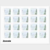 Blue Bows Christmas Tree Boy Winter Baby shower Vierkante Sticker (Vel)