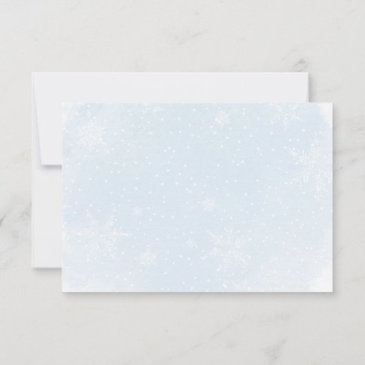 Blue Bows Christmas Tree Winter Thank you card Bedankkaart (Achterkant)