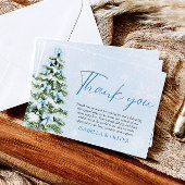 Blue Bows Christmas Tree Winter Thank you card Bedankkaart