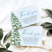 Blue Bows Christmas Tree Winter Thank you card Bedankkaart