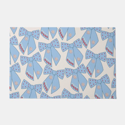 Blue Bows Coquette Deurmat (Voorkant)