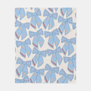 Blue Bows Coquette Fleece Deken